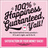 Pink satisfaction guarantee advertisement for customizable porch decoration round door sign